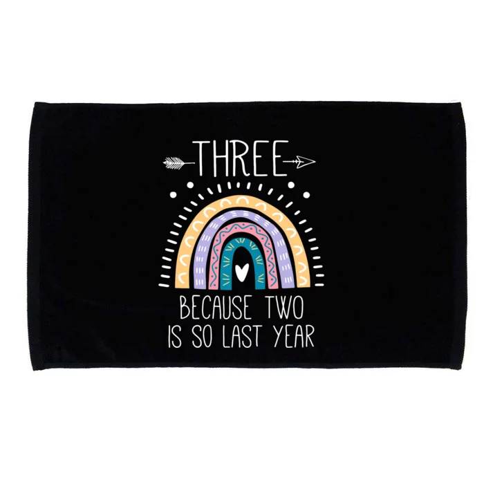 Kid Three Because Two Is So Last Year 3 Birthday Gifts Rainbow Microfiber Hand Towel