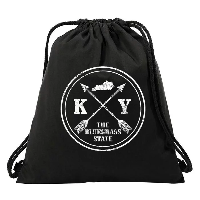 Kentucky The Bluegrass State Arrows Vintage Drawstring Bag