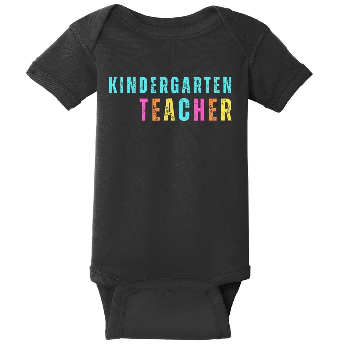 Kindergarten Teacher Back To School Retro Vintage Rainbow Baby Bodysuit