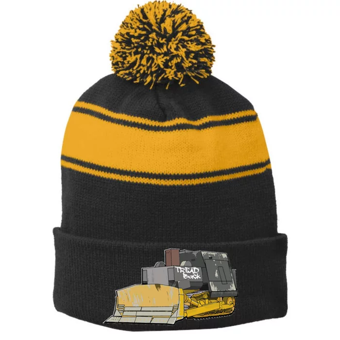 Killdozer Tread Back Stripe Pom Pom Beanie