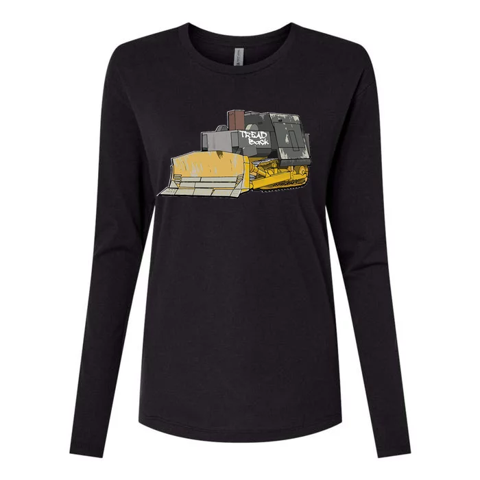 Killdozer Tread Back Womens Cotton Relaxed Long Sleeve T-Shirt