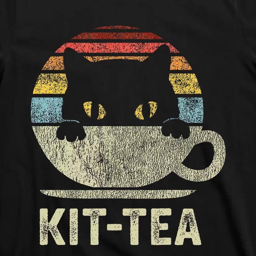 Kit Tea Black Kitty Cat Tea Lover Gift T-Shirt