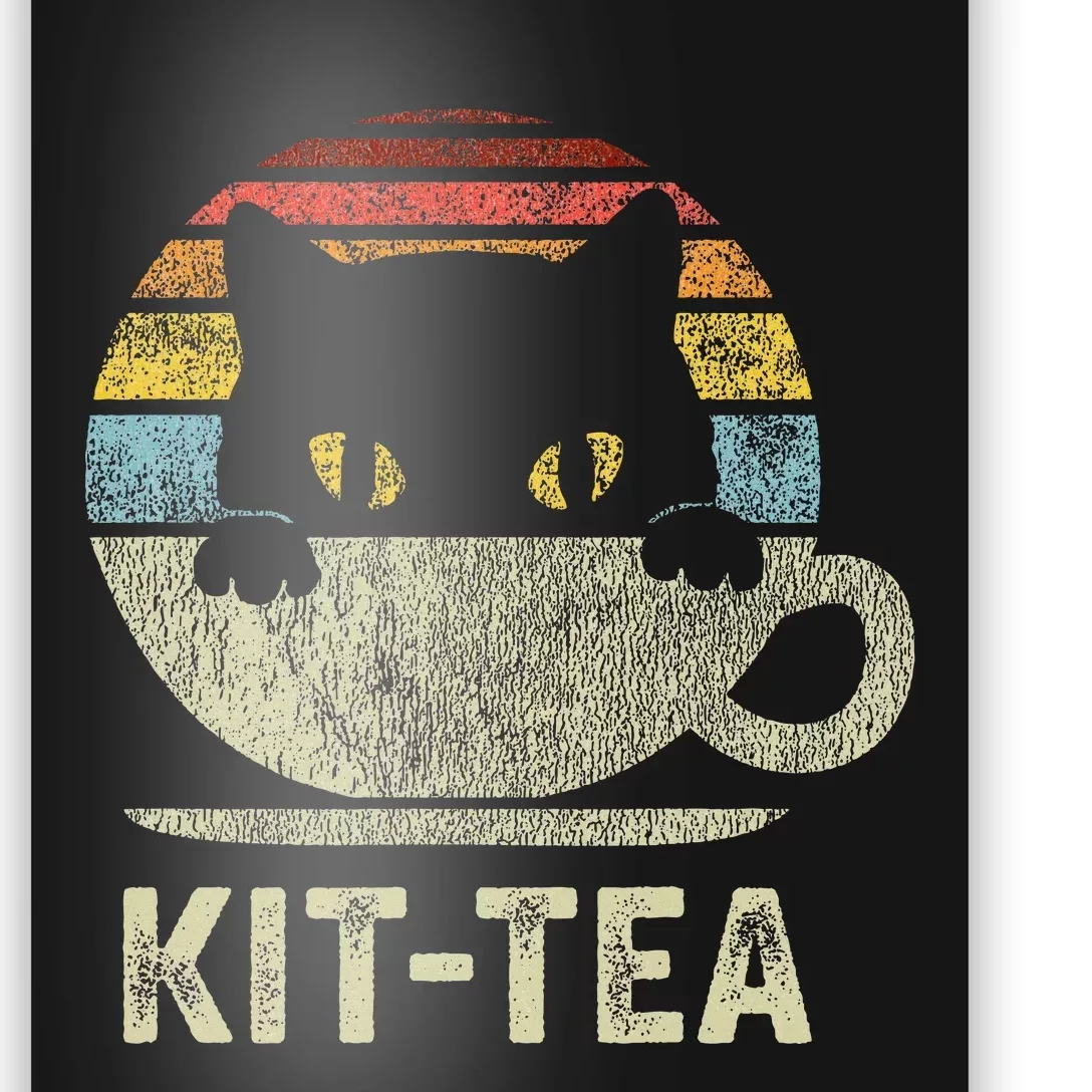 Kit Tea Black Kitty Cat Tea Lover Gift Poster