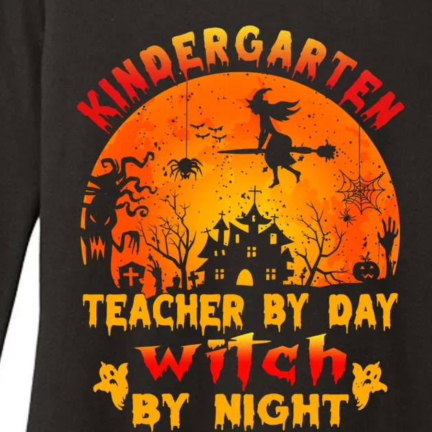 Kindergarten Teacher By Day Witch By Night Costume Halloween Funny Gift Womens CVC Long Sleeve Shirt