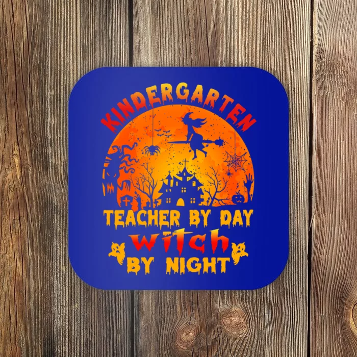 Kindergarten Teacher By Day Witch By Night Costume Halloween Funny Gift Coaster