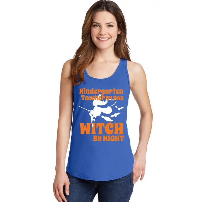 Kindergarten Teacher By Day Witch By Night Halloween Gift Ladies Essential Tank