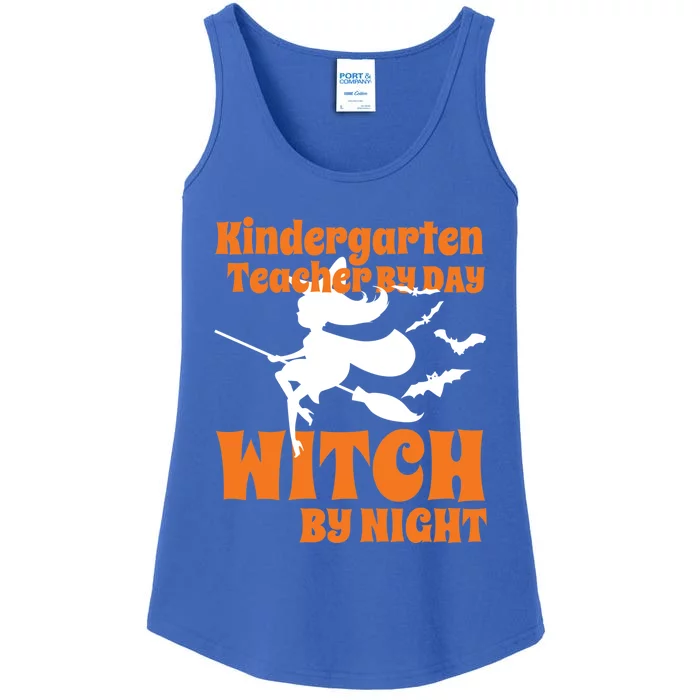 Kindergarten Teacher By Day Witch By Night Halloween Gift Ladies Essential Tank