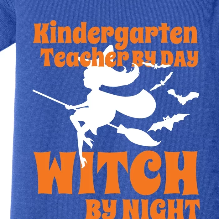 Kindergarten Teacher By Day Witch By Night Halloween Gift Baby Bodysuit