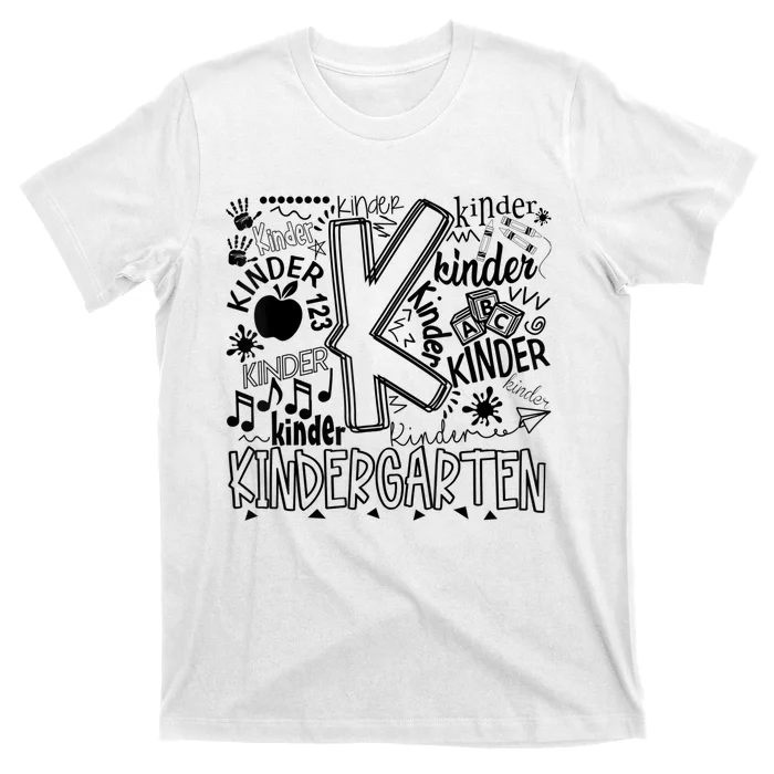 Kindergarten Typography Back To School Gift T-Shirt