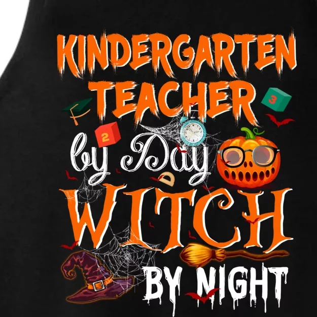 Kindergarten Teacher By Day Witch By Night Funny Gift Ladies Tri-Blend Wicking Tank