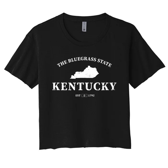 Kentucky The Bluegrass State Women's Crop Top Tee