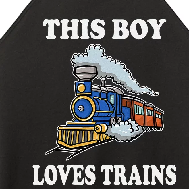 Kids This Boy Loves Trains Wagon Lover Gifts Women’s Perfect Tri Rocker Tank