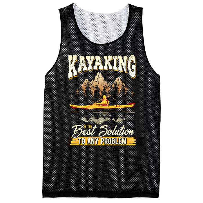 Kayaking The Best Solution To Any Problem Kayak Gift Mesh Reversible Basketball Jersey Tank