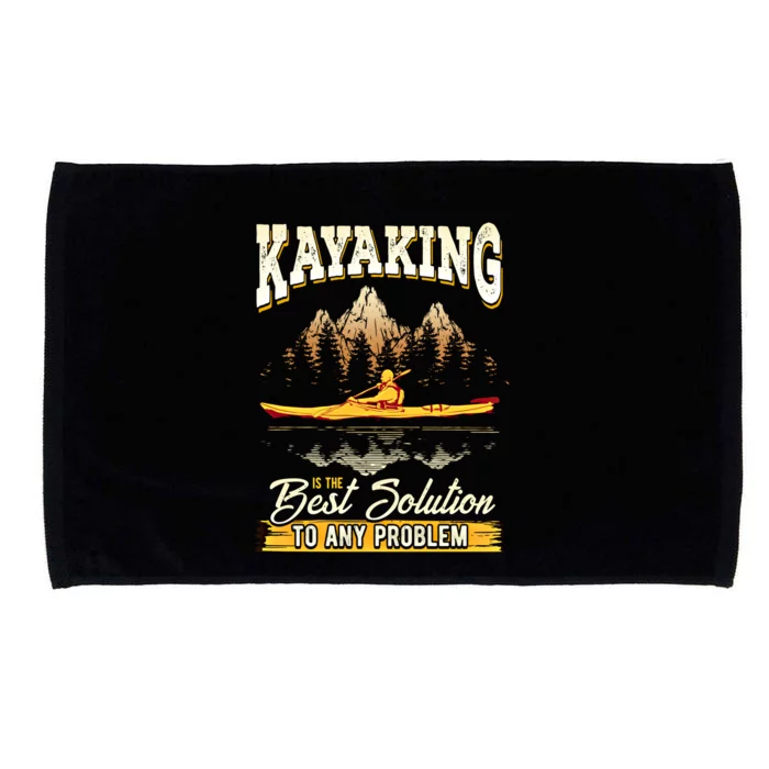 Kayaking The Best Solution To Any Problem Kayak Gift Microfiber Hand Towel