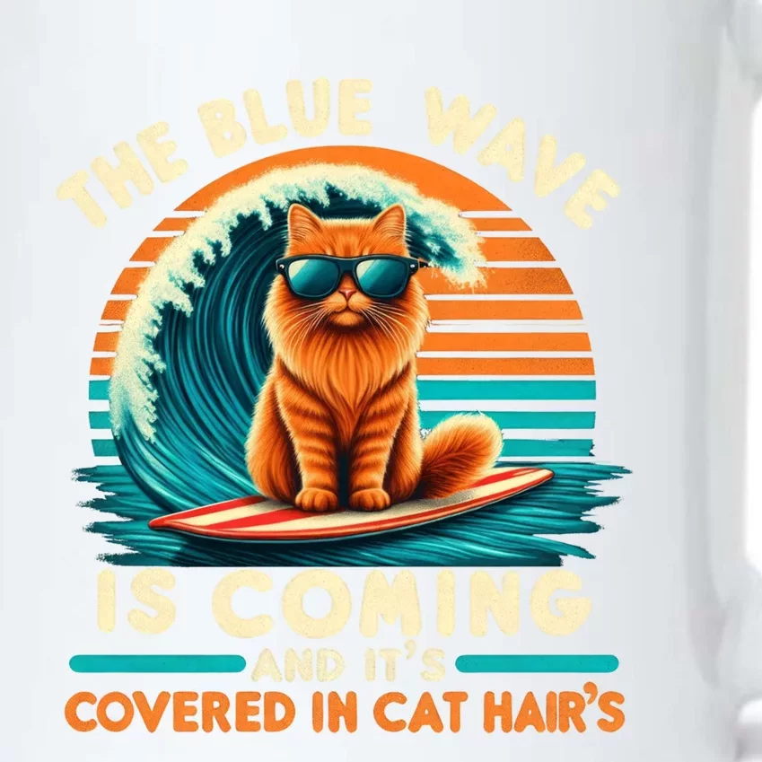 Kamala The Blue Wave Is Coming And ItS Covered In Cat Hairs Gift Black Color Changing Mug