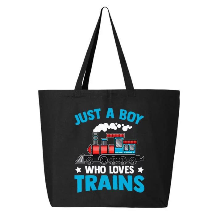 Kids Train Birthday Just A Boy Who Loves Trains 25L Jumbo Tote