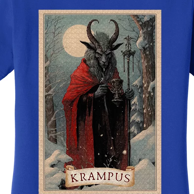 Krampus Tarot Card Design Xmas Hail Santa Christmas Women's T-Shirt