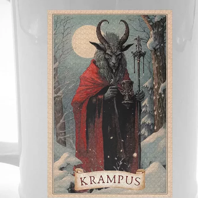 Krampus Tarot Card Design Xmas Hail Santa Christmas Front & Back Beer Stein