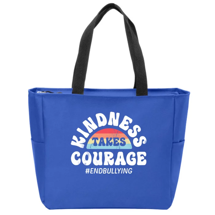 Kindness Takes Courage Positive Inspirational Retro Vintage Great Gift Zip Tote Bag