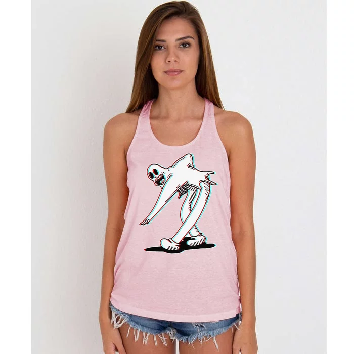 Koko The Clown Ghost Glitch Dancing Women's Knotted Racerback Tank