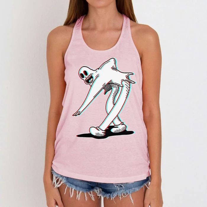 Koko The Clown Ghost Glitch Dancing Women's Knotted Racerback Tank