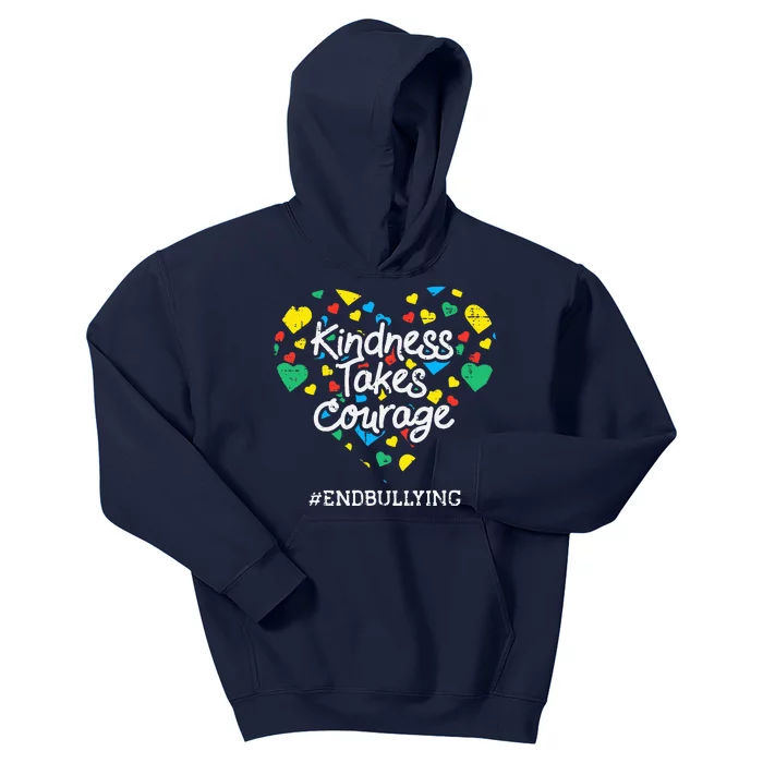 Kindness Takes Courage Heart Orange Anti Bullying Unity Day Kids Hoodie