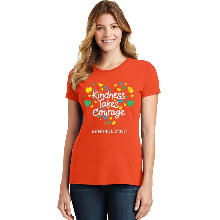 Kindness Takes Courage Heart Orange Anti Bullying Unity Day Women's T-Shirt