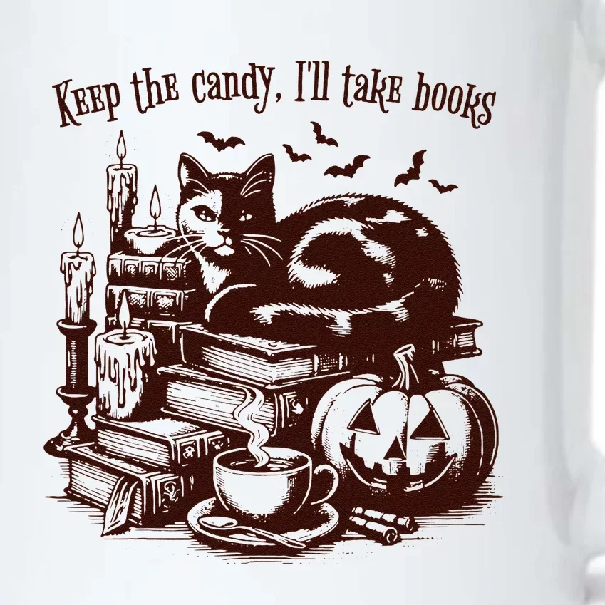 Keep The Candy ILl Take Books Cat Halloween Costume Black Color Changing Mug