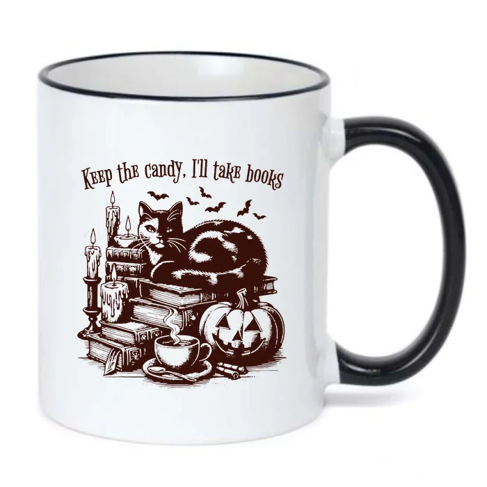 Keep The Candy ILl Take Books Cat Halloween Costume Black Color Changing Mug