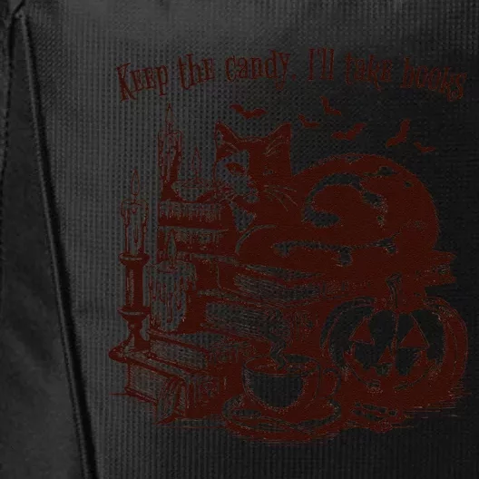 Keep The Candy ILl Take Books Cat Halloween Costume City Backpack