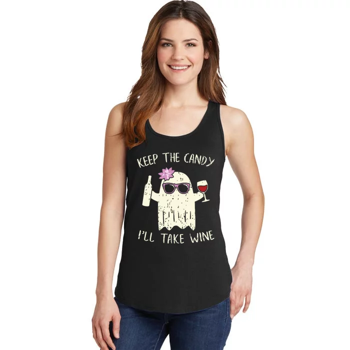 Keep The Candy Funny Halloween Ghost Costume Women Ladies Essential Tank