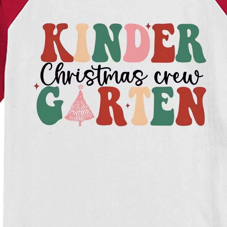 Kindergarten Teacher Crew Christmas Kids Colorblock Raglan Jersey