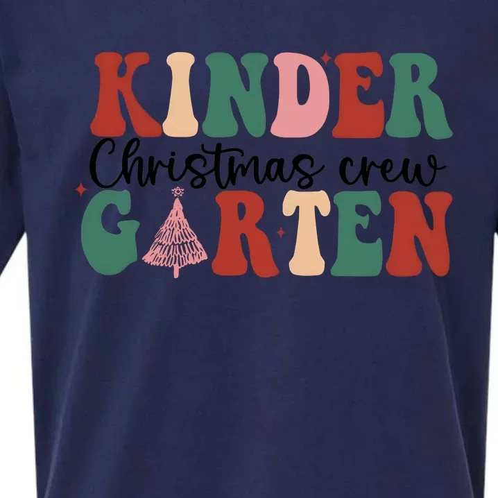 Kindergarten Teacher Crew Christmas Sueded Cloud Jersey T-Shirt