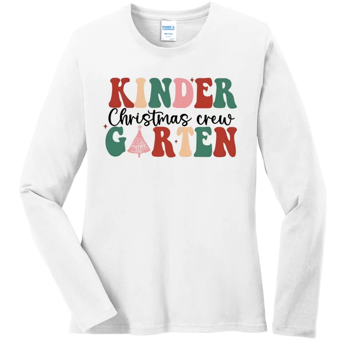 Kindergarten Teacher Crew Christmas Ladies Long Sleeve Shirt