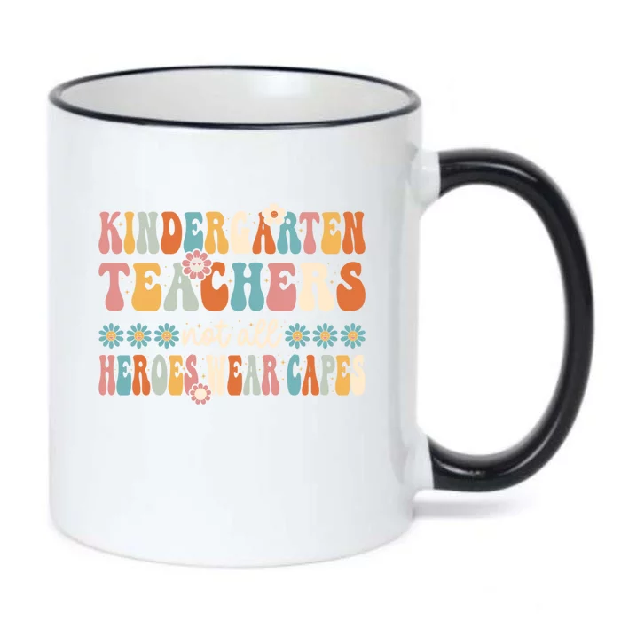 Kindergarten Teachers Capes Groovy Preschool Teacher Gift Black Color Changing Mug