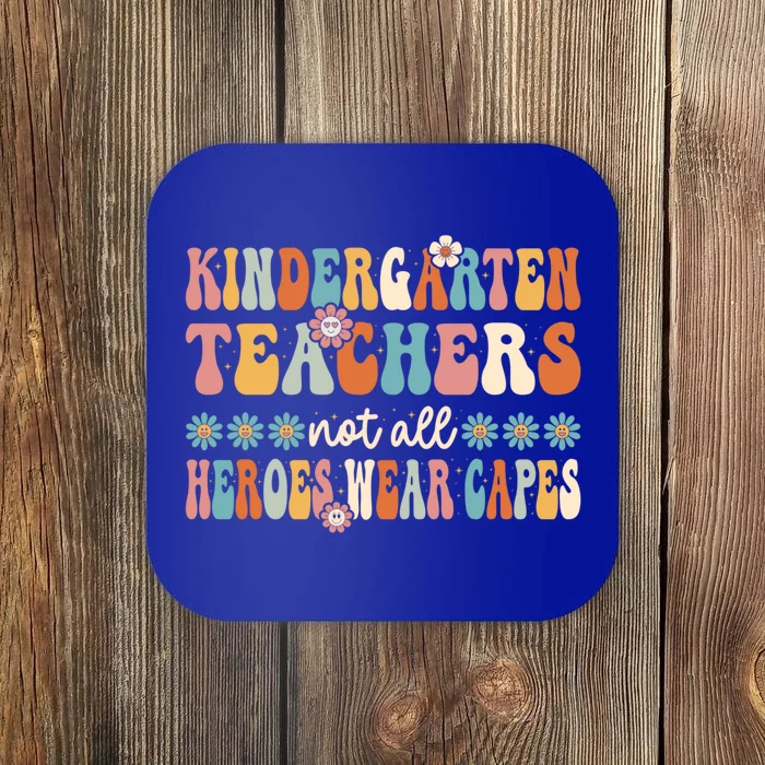 Kindergarten Teachers Capes Groovy Preschool Teacher Gift Coaster