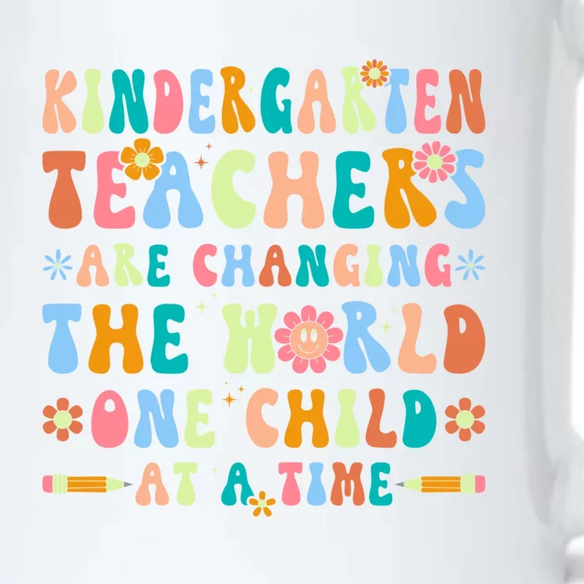 Kindergarten Teachers Changing The World Groovy Preschool Funny Gift Black Color Changing Mug