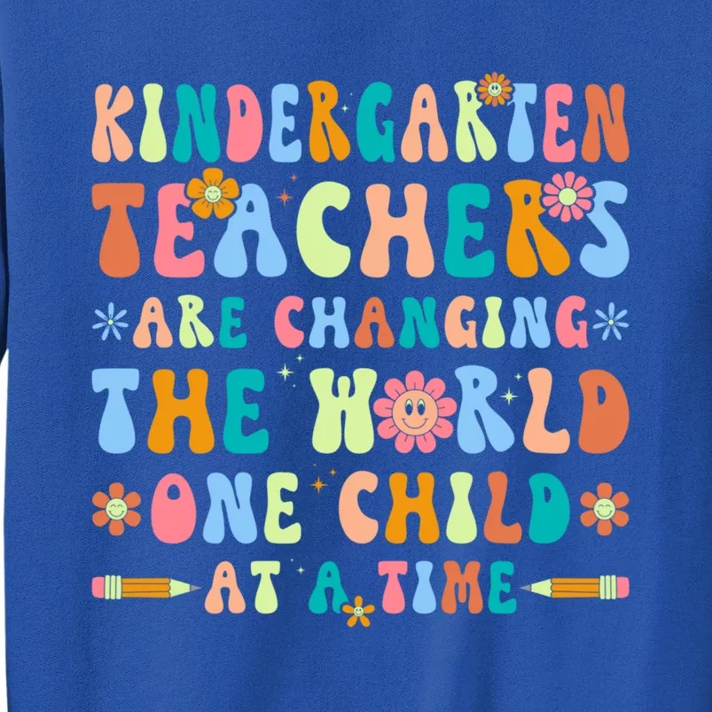 Kindergarten Teachers Changing The World Groovy Preschool Funny Gift Sweatshirt