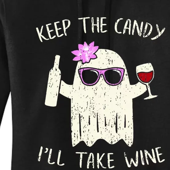 Keep The Candy Funny Halloween Ghost Costume Women's Pullover Hoodie