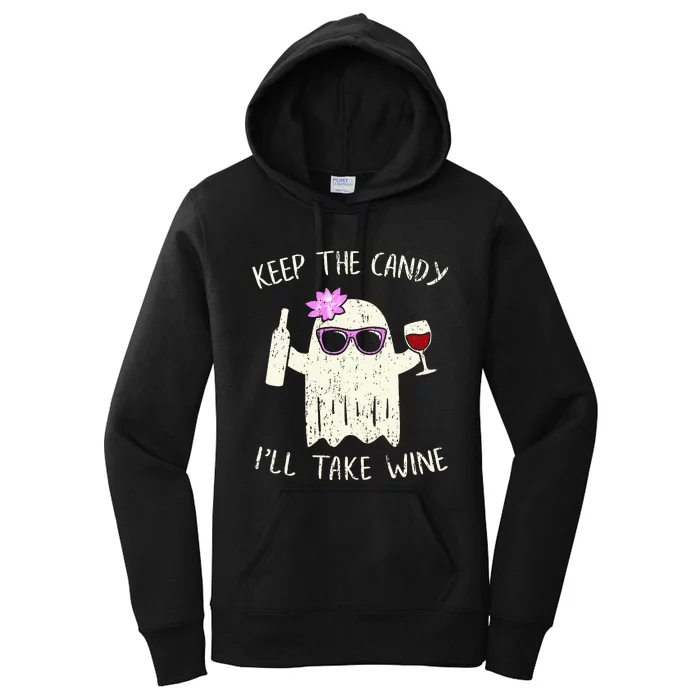 Keep The Candy Funny Halloween Ghost Costume Women's Pullover Hoodie