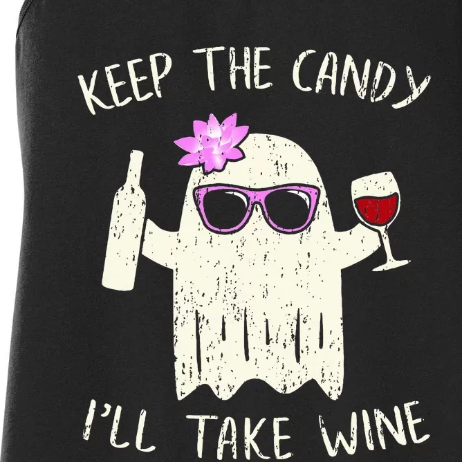 Keep The Candy Funny Halloween Ghost Costume Women's Racerback Tank