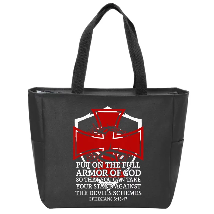 Knight Templar Christian Armor Of God Zip Tote Bag