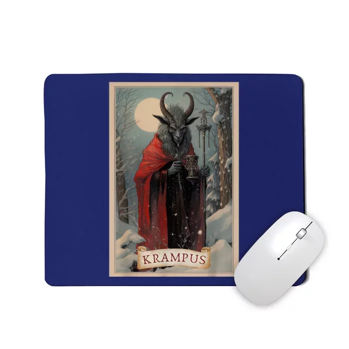 Krampus Tarot Card Design Xmas Hail Santa Christmas Mousepad