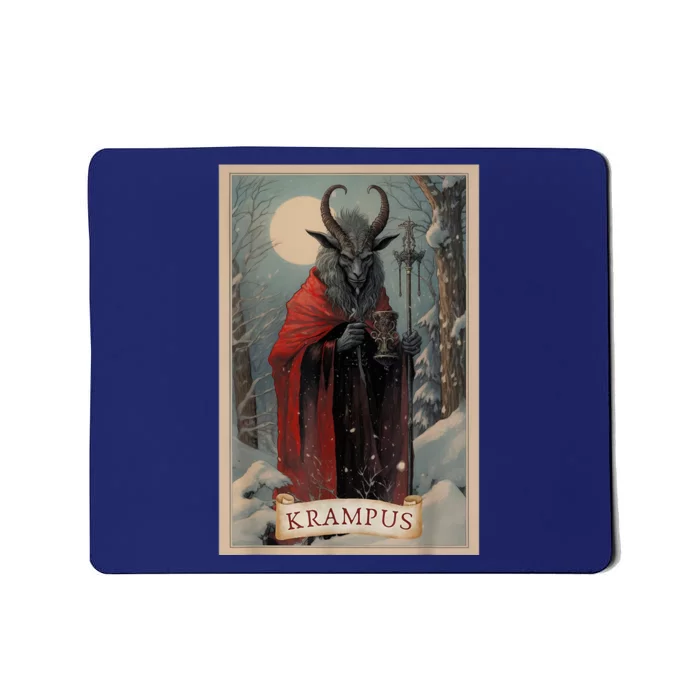 Krampus Tarot Card Design Xmas Hail Santa Christmas Mousepad