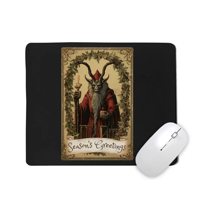 Krampus Tarot Card Design Christmas Season Evil Pajama Xmas Mousepad