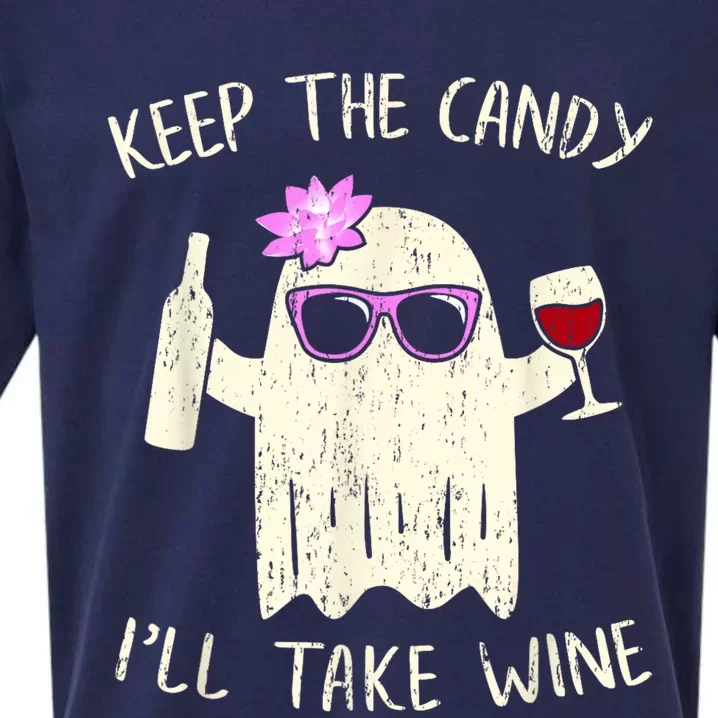 Keep The Candy Funny Halloween Ghost Costume Sueded Cloud Jersey T-Shirt