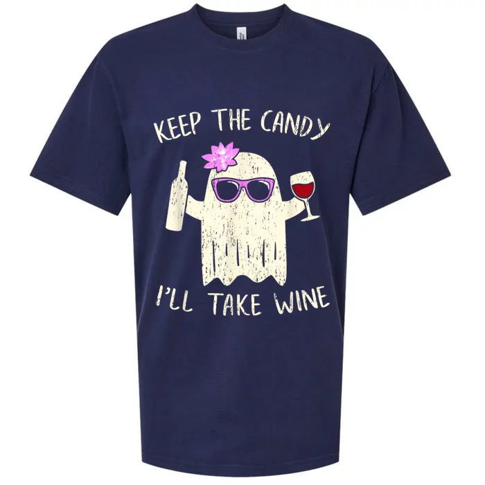 Keep The Candy Funny Halloween Ghost Costume Sueded Cloud Jersey T-Shirt