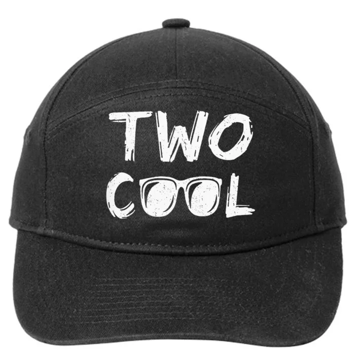 Kids Two Cool 2nd Birthday Gift 2 Year Old Boy Second Bday 7-Panel Snapback Hat