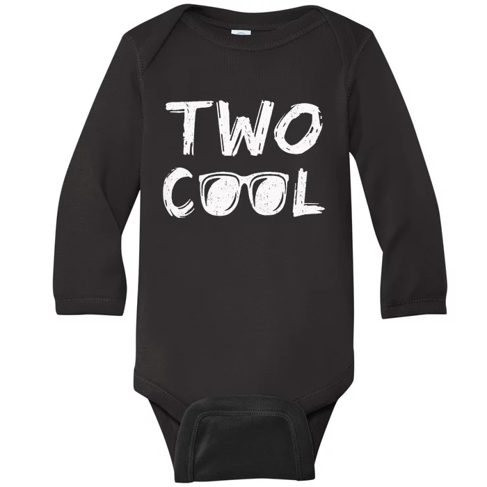 Kids Two Cool 2nd Birthday Gift 2 Year Old Boy Second Bday Baby Long Sleeve Bodysuit