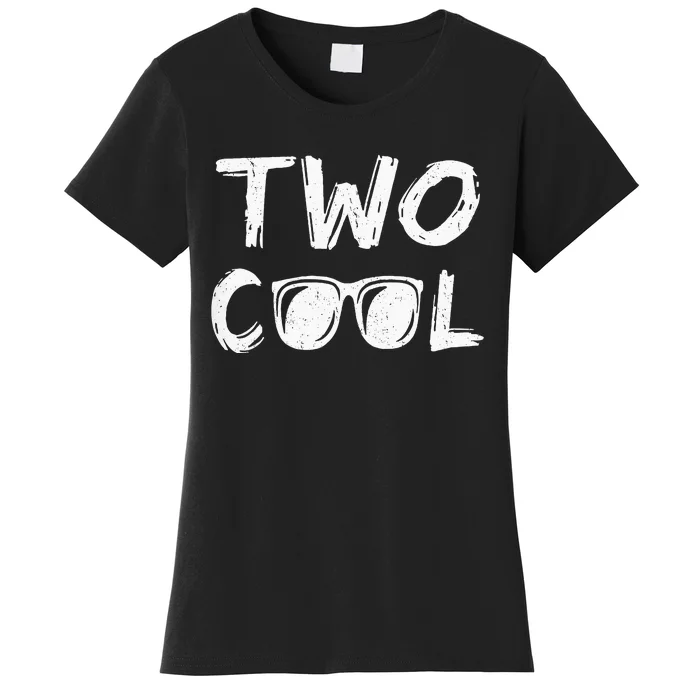 Kids Two Cool 2nd Birthday Gift 2 Year Old Boy Second Bday Women's T-Shirt